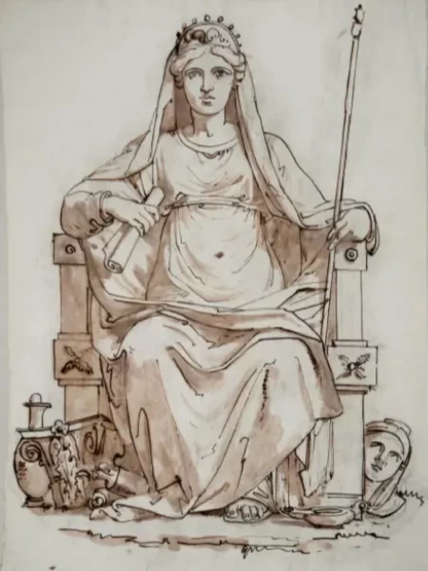  93-Luigi Basiletti-Il Capitolium visto da su-est durante i lavori di scavo del 1825 - Musi Civici, Brescia 